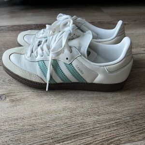 adidas Samba White and Green Women's Shoes